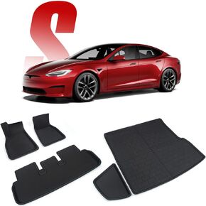 7BRU 5PCS Floor Mat & Cargo Liner Compatible for Tesla Model S 2021+ Long Range & Plaid All-Weather Anti-Slip XPE Full Set in Saudi Arabia