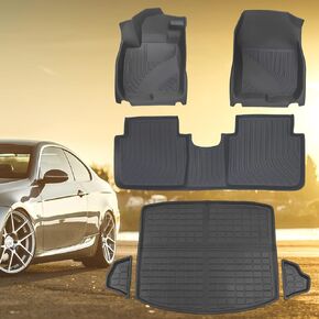 VITALNOS سجادة أرضية مناسبة لجميع الأحوال الجوية وبطانة شحن تناسب Honda CR-V 2017-2022 (ليست للهجين)، سجادة أرضية Honda CR V وسجادة صندوق السيارة مناسبة خصيصًا لملحقات Honda CRV 2017 2018 2019 2020 2021 2022 in Kuwait