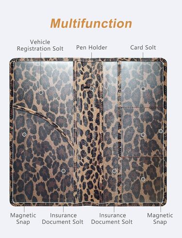 Car Registration and Insurance Holder, Car Document Holder with Magnetic Closure, Registration and Insurance Card Holder Car Organizer Glove Box Compartment Organizer for Men Women (Blue) in Kuwait