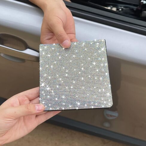 erwuba بلينغ حامل وثائق تسجيل السيارات والتأمين، حجر الراين المنظم الجلود صندوق القفازات السيارة منظم حامل السيارة إغلاق مغناطيسي سائق بطاقة الترخيص حالة المحفظة (ملونة) in Saudi Arabia