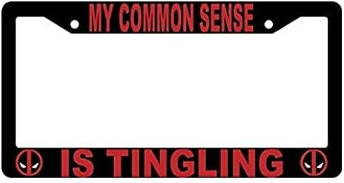 أسود My Common Sense is Tingling ملحق تلقائي لإطار لوحة الترخيص in Saudi Arabia