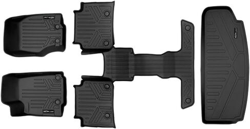 SMARTLINER All Weather Custom Fit Black 3 Row & Cargo Liner Behind The 3rd Row Floor Mat Liner Set Compatible with 2021-2023 Jeep Grand Cherokee L with 2nd Bucket Seats Without Center Console in Saudi Arabia