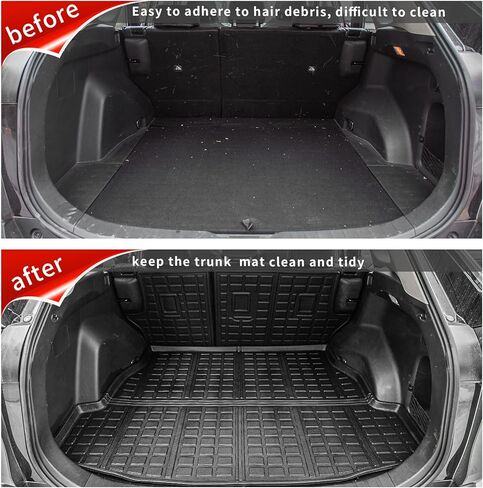 سجادات أرضية Thinzyou متوافقة مع 2019-2023 Toyota RAV4 Cargo Liner Trunk Mat TPE جميع الأحوال الجوية غطاء المقعد الخلفي حامي Rav4 2022 الملحقات (2019-2023، سجادات مسند الظهر + سجادة الصندوق الخلفي + سجادات الأرضية) in Kuwait