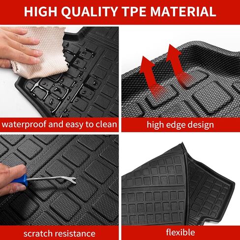 سجادات أرضية Thinzyou متوافقة مع 2019-2023 Toyota RAV4 Cargo Liner Trunk Mat TPE جميع الأحوال الجوية غطاء المقعد الخلفي حامي Rav4 2022 الملحقات (2019-2023، سجادات مسند الظهر + سجادة الصندوق الخلفي + سجادات الأرضية) in Kuwait