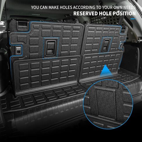 غطاء المقعد الخلفي Dattumar متوافق مع 2010-2023 Toyota 4 Runner 7 Seat Cargo Liner Trunk Mat TPE جميع الأحوال الجوية غطاء المقعد الخلفي حامي 2022 4Runner 7-Seater Accessories (الصف الثاني مسند الظهر الحصير) in Kuwait