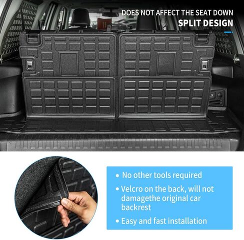 غطاء المقعد الخلفي Dattumar متوافق مع 2010-2023 Toyota 4 Runner 7 Seat Cargo Liner Trunk Mat TPE جميع الأحوال الجوية غطاء المقعد الخلفي حامي 2022 4Runner 7-Seater Accessories (الصف الثاني مسند الظهر الحصير) in Kuwait