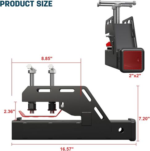 MAHLER GATES 2023 New Upgraded Tractor Clamp on Trailer Hitch, Clamp-on Tractor Bucket Hitch 2" Ball Mount Receiver Adapter for Kubota Tractor Bucket, Black Bucket Trailer Hitch Attachment Accessories in Kuwait
