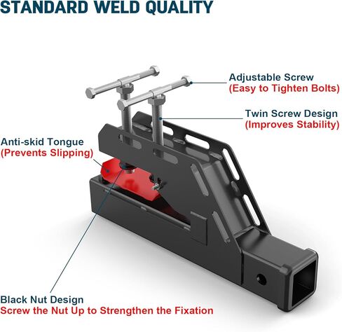 MAHLER GATES 2023 New Upgraded Tractor Clamp on Trailer Hitch, Clamp-on Tractor Bucket Hitch 2" Ball Mount Receiver Adapter for Kubota Tractor Bucket, Black Bucket Trailer Hitch Attachment Accessories in Kuwait