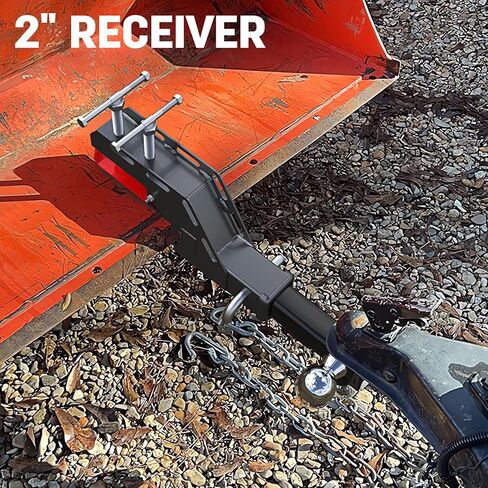 MAHLER GATES 2023 New Upgraded Tractor Clamp on Trailer Hitch, Clamp-on Tractor Bucket Hitch 2" Ball Mount Receiver Adapter for Kubota Tractor Bucket, Black Bucket Trailer Hitch Attachment Accessories in Kuwait