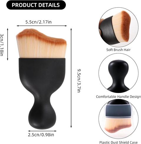 Car Interior Detailing Brush, Auto Soft Hair Cleaning Brushes, Curved Dirt Dust Collectors, Removal Tool for Dashboard Air Conditioner Vents Leather Computer, Scratch Free (Brown) in Saudi Arabia