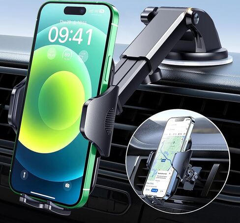 حامل هاتف السيارة - حامل هاتف السيارة ذو الذراع الطويلة 4 في 1، مناسب للوحة قيادة السيارة/الزجاج الأمامي/فتحة التهوية، حامل هاتف السيارة، حامل هاتف السيارة متوافق مع جميع الهواتف الذكية والسيارات in Kuwait