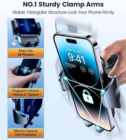 حامل هاتف السيارة - حامل هاتف السيارة ذو الذراع الطويلة 4 في 1، مناسب للوحة قيادة السيارة/الزجاج الأمامي/فتحة التهوية، حامل هاتف السيارة، حامل هاتف السيارة متوافق مع جميع الهواتف الذكية والسيارات in Kuwait