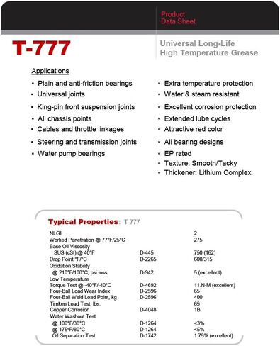 Tribology/Tech-Lube T-777-5gal T-777 شحم مركب ليثيوم متعدد الأغراض بدرجة حرارة عالية، سطل 5 جالون، أحمر in Saudi Arabia