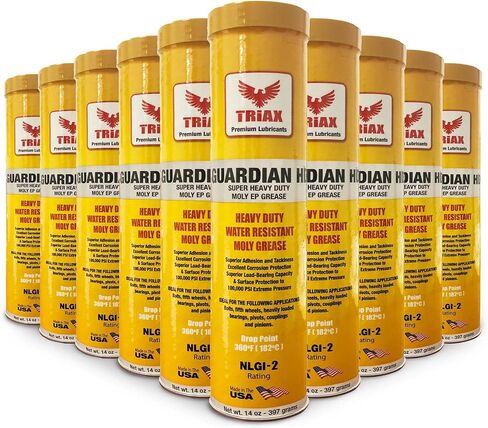 TRIAX Guardian Heavy Duty Grease with Moly, True Multi Purpose, Wheel Bearings, Shock Loaded Components, Extremely Tacky, Zero Separation (10 Pack - 14 Ounce Tubes) in Saudi Arabia