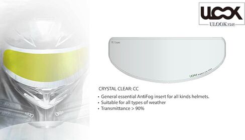 تقنية ULOOK Nano Antifog، قناع خوذة دراجة نارية عالمي كامل الوجه، وضوح عالٍ للغاية (مسطح، فائق الوضوح) in Kuwait