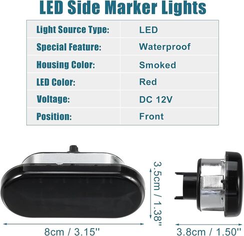 X AUTOHAUX Pair LED Side Marker Turn Signal Lights Assembly Smoked for VW MK4 Golf Jetta GTI R32 Passat B5 Red Front Side Marker Lamp in Saudi Arabia
