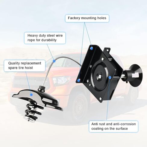 WMPHE Spare Tire Hoist Winch Carrier Holder Compatible with 2000 2001 2002 2003 2004 2005 2006 Toyota Tundra 3.4L 4.0L 4.7L Replacement for 924-529 519000C060 in Saudi Arabia