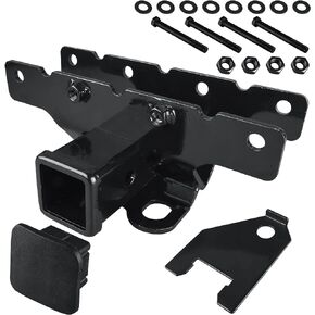 MuHize 2 بوصة مجموعة استقبال وصلة المقطورة الخلفية، متوافقة مع 2007-2018 Jeep Wrangler JK 4 أبواب وبابين غير محدود، وصلة استقبال سحب المصد الخلفي مع حزام أسلاك ذو 4 دبابيس (ليست نماذج JL)