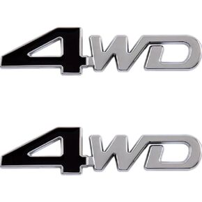 2PCS 4WD Emblem Badge 3D Zinc Alloy Auto Trunk Door Fender Bumper Badge Decal Emblem Adhesive Tape Sticker (Red Black) in Saudi Arabia