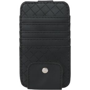 BAIWANLCH Car Sun Visor Organiser PU Leather Car Visor Organizer Car Truck SUV Storage Pouch Multi-Function Car Interior Storage Clip for Card Sunglasses Holder for Car Visor Accessories(Black) in Kuwait