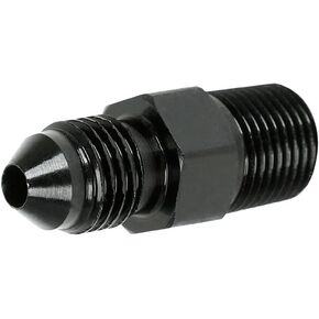 BLACKHORSE-RACING 3AN to 1/8 NPT Male Hose Fitting Adapter, Universal Aluminum Flare Male 3AN to 1/8'' NPT Union Fuel Oil Line Pipe Connector Black Anodized