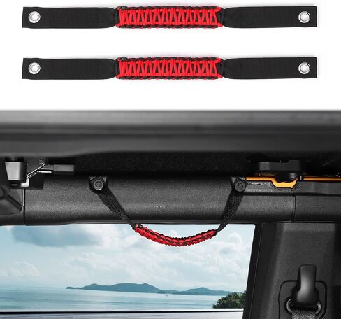 Linskip 2 حزمة من مقابض القضبان الدوارة المتوافقة مع Ford Bronco 2021 2022 2023، مقبض مقبض Bronco Paracord، ملحقات Bronco الداخلية (2/4 باب، Badlands Dozer أصفر) in Kuwait