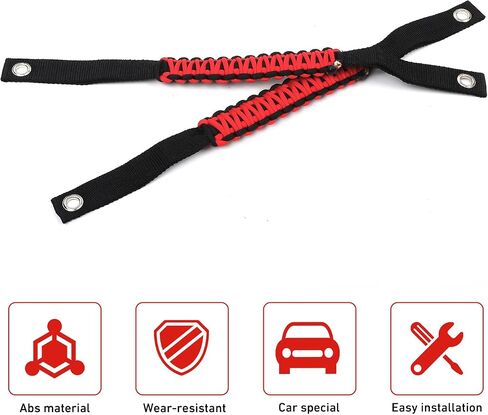 Linskip 2 حزمة من مقابض القضبان الدوارة المتوافقة مع Ford Bronco 2021 2022 2023، مقبض مقبض Bronco Paracord، ملحقات Bronco الداخلية (2/4 باب، Badlands Dozer أصفر) in Kuwait