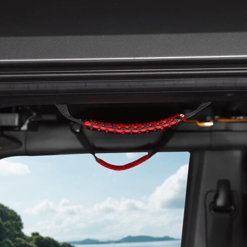 Linskip 2 حزمة من مقابض القضبان الدوارة المتوافقة مع Ford Bronco 2021 2022 2023، مقبض مقبض Bronco Paracord، ملحقات Bronco الداخلية (2/4 باب، Badlands Dozer أصفر) in Kuwait