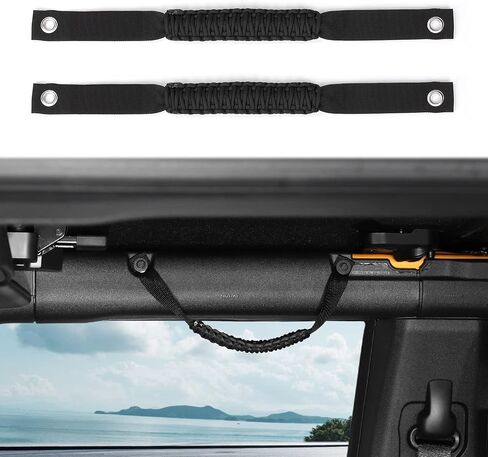 Linskip 2 حزمة من مقابض القضبان الدوارة المتوافقة مع Ford Bronco 2021 2022 2023، مقبض مقبض Bronco Paracord، ملحقات Bronco الداخلية (2/4 باب، Badlands Dozer أصفر) in Kuwait