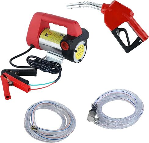 مضخة نقل 12 فولت، مضخة نقل ديزل، مضخة نقل وقود 12 فولت مع مجموعة فوهة وقود اوتوماتيكية، مضخة سائل محمولة للديزل والزيت والكيروسين والمزيد in Kuwait