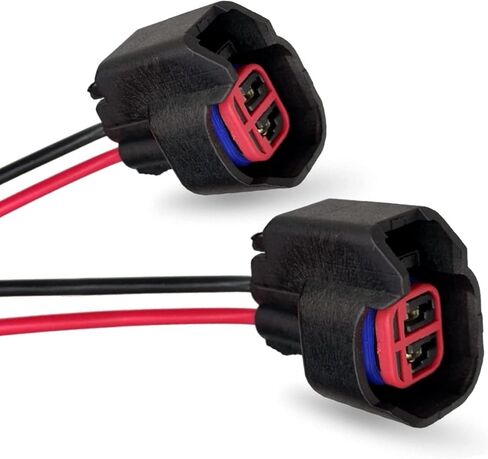 Pack-1 EV6 EV14 Injector Connector with Wire, Standard Motor Products Fuel Injector Connector for Most Vehicles (Black) in Saudi Arabia