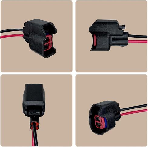 Pack-1 EV6 EV14 Injector Connector with Wire, Standard Motor Products Fuel Injector Connector for Most Vehicles (Black) in Saudi Arabia