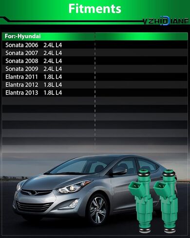 YZHIDIANF 35310-2E100 1.8L 2.4L Sonata Elantra Fuel Injectors Fit for:-Hyundai Sonata 2006 2007 2008 2009 2.4L L4, Elantra 2011 2012 2013 1.8L L4, Replacement 353102E100 (4 Pcs) in Saudi Arabia