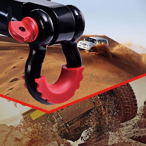 AQTZGOS Shackle Hitch Receiver & Towing Hitch Lock，2Inch 45000 LBS Maximum Break Strength, Solid with 3/4 D Ring，Tow Hitch Receiver，Towing Accessories for Vehicle Recovery Off-Road Red&Black1 in Saudi Arabia