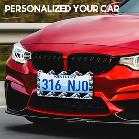 License Plate Frames for Women Autism Awareness Car Plate Holder Cover Color Puzzle Palms Metal Tag Frame Stainless Steel Car Accessories Front Rear Plate Decor in Kuwait