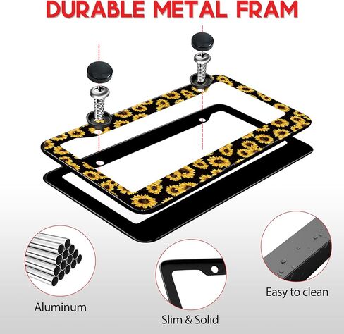 License Plate Frames for Women Autism Awareness Car Plate Holder Cover Color Puzzle Palms Metal Tag Frame Stainless Steel Car Accessories Front Rear Plate Decor in Kuwait