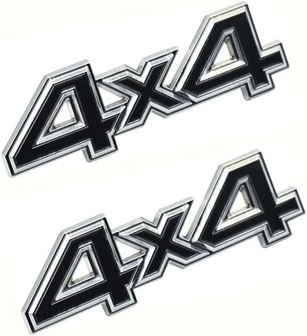2 pc 4X4 Emblem 3D Badge Metal Sticker Tailgate Decals Car Side Fender Rear Trunk Emblem Fit for Universal Car Truck SUV Pickup 4Wd (4x4 Red-Black) in Saudi Arabia