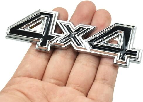 2 pc 4X4 Emblem 3D Badge Metal Sticker Tailgate Decals Car Side Fender Rear Trunk Emblem Fit for Universal Car Truck SUV Pickup 4Wd (4x4 Red-Black) in Saudi Arabia