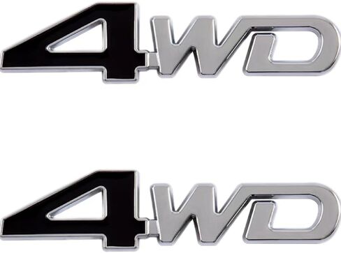 YUGEYE 2 قطعة 4WD شعار شارة ثلاثية الأبعاد سبائك الزنك السيارات جذع الباب الحاجز الوفير شارة ملصق شعار لاصق الشريط (أحمر أسود) in Saudi Arabia