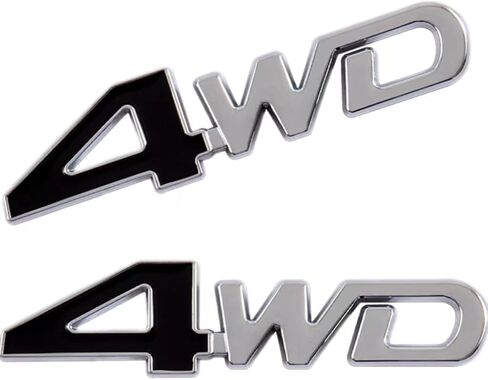 YUGEYE 2 قطعة 4WD شعار شارة ثلاثية الأبعاد سبائك الزنك السيارات جذع الباب الحاجز الوفير شارة ملصق شعار لاصق الشريط (أحمر أسود) in Saudi Arabia