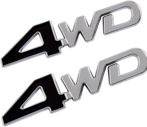 YUGEYE 2 قطعة 4WD شعار شارة ثلاثية الأبعاد سبائك الزنك السيارات جذع الباب الحاجز الوفير شارة ملصق شعار لاصق الشريط (أحمر أسود) in Saudi Arabia