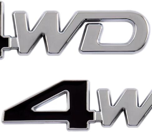 YUGEYE 2 قطعة 4WD شعار شارة ثلاثية الأبعاد سبائك الزنك السيارات جذع الباب الحاجز الوفير شارة ملصق شعار لاصق الشريط (أحمر أسود) in Saudi Arabia
