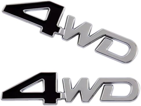 YUGEYE 2 قطعة 4WD شعار شارة ثلاثية الأبعاد سبائك الزنك السيارات جذع الباب الحاجز الوفير شارة ملصق شعار لاصق الشريط (أحمر أسود) in Saudi Arabia