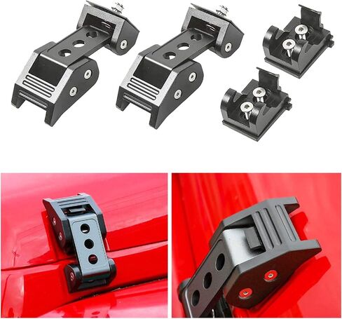 STANVEE Aluminum Hood Latches, Hood Catch Kit Compatible with Jeep Wrangler JK JKU 2007-2018 & Jeep Wrangler JL JLU Gladiator JT 2007-2021, No Drilling Required (Pink) in Saudi Arabia