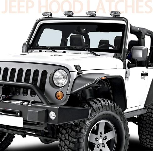 STANVEE Aluminum Hood Latches, Hood Catch Kit Compatible with Jeep Wrangler JK JKU 2007-2018 & Jeep Wrangler JL JLU Gladiator JT 2007-2021, No Drilling Required (Pink) in Saudi Arabia