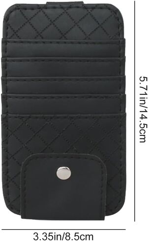 BAIWANLCH Car Sun Visor Organiser PU Leather Car Visor Organizer Car Truck SUV Storage Pouch Multi-Function Car Interior Storage Clip for Card Sunglasses Holder for Car Visor Accessories(Black) in Kuwait