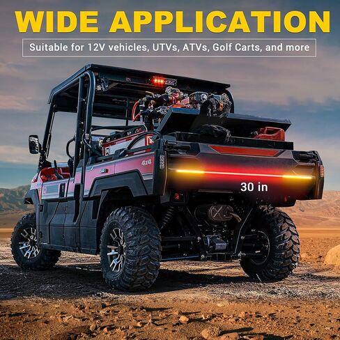 شريط إضاءة خلفي UTV، شريط إضاءة LED للباب الخلفي مقاس 30 بوصة من Bumbee 216 LED مع إشارة انعطاف يسار ويمين كهرماني، فرامل حمراء، ضوء تشغيل أحمر لقوارب عربة الجولف ATV، شاحنة الطرق الوعرة RV، ضمان لمدة عامين in Kuwait