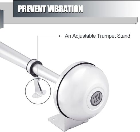 weyleity Boat Horn Waterproof Stainless Steel Single Trumpet, Electric Horn for 12v Boats Ship Sailboat Yacht Off-Road Vehicle Truck SUV RV Vans Touring Car in Saudi Arabia