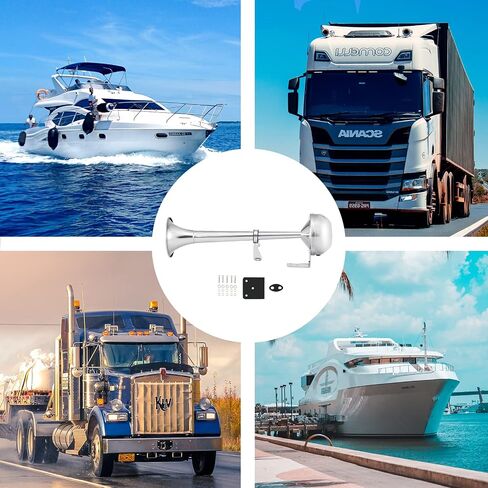 weyleity Boat Horn Waterproof Stainless Steel Single Trumpet, Electric Horn for 12v Boats Ship Sailboat Yacht Off-Road Vehicle Truck SUV RV Vans Touring Car in Saudi Arabia