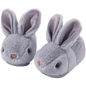 Girls Toddler Slippers Boys House Shoes for Little Kids Cute with Bunny Design Plush Indoor Slippers Non-Slip
